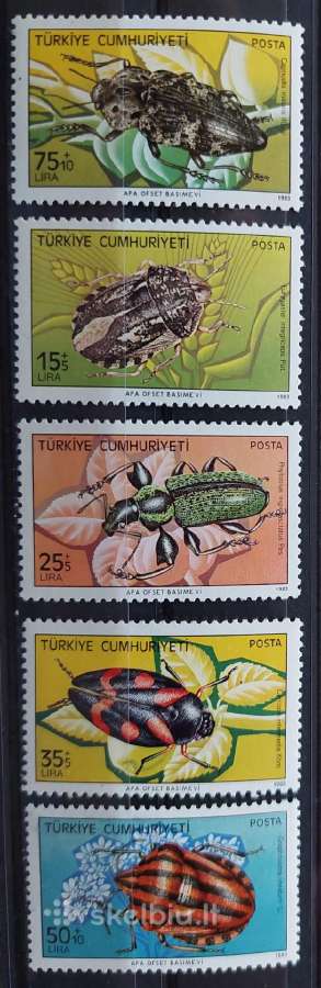 Turkija 1983 vabzdžiai, švarus, Michel 2652-2656