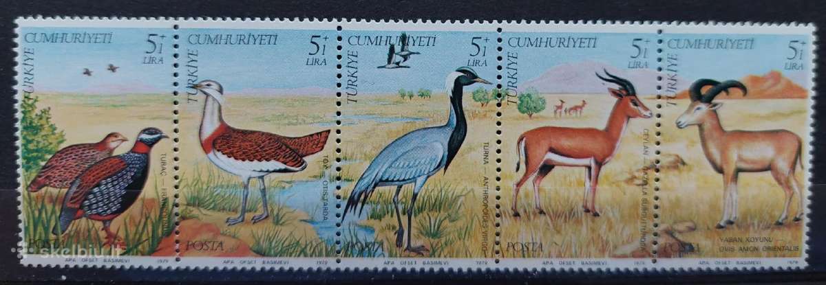 Turkija 1979 gyvūnai ir paukščiai, švarus, Michel