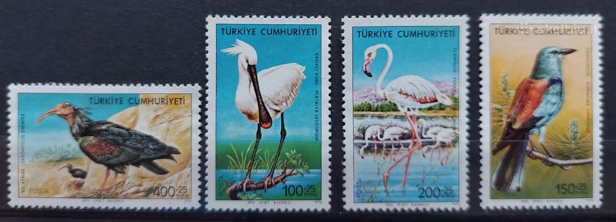 Turkija 1976 paukščiai, švarus, Michel 2407-2410