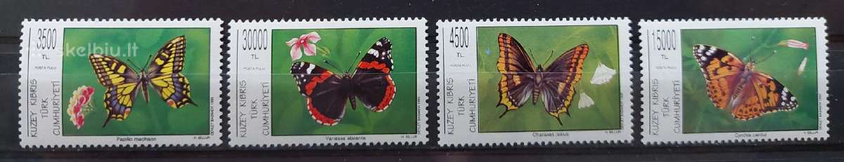 Kipras Turkijos 1995 drugeliai, švarus, Michel 402