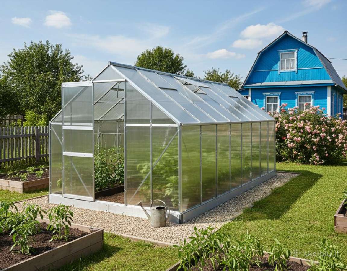 Polikarbonato šiltnamis 10.75m² (2.5x4.3m) - nuotraukos Nr. 2