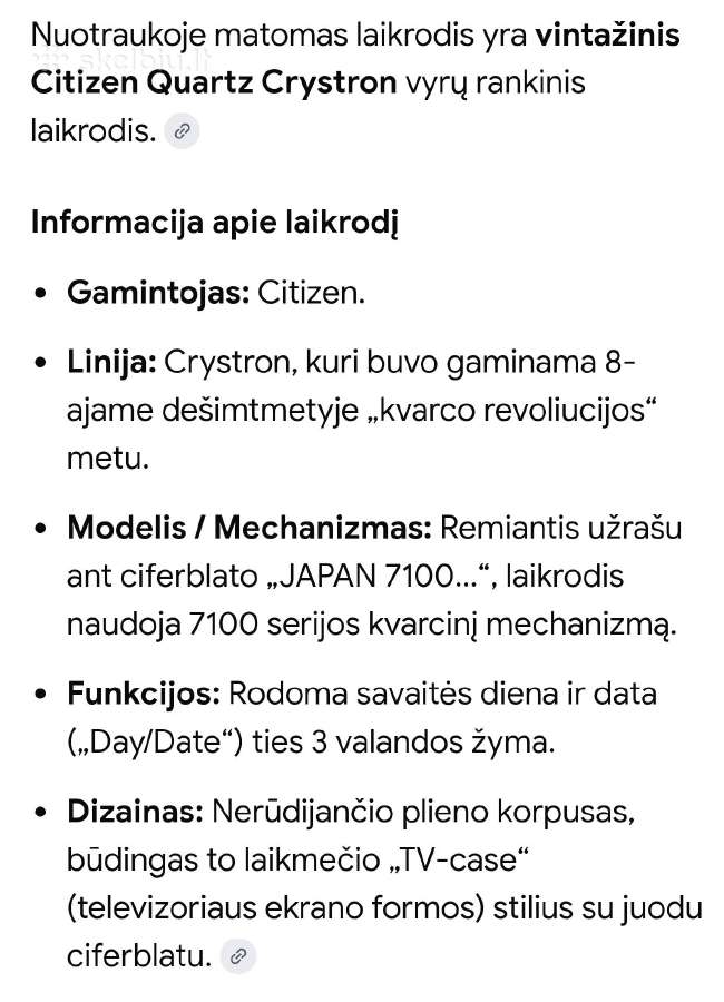 Citizen Quartz Crystron Japan - nuotraukos Nr. 8