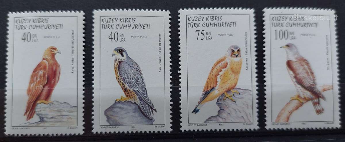 Kipras Turkijos 1997 ereliai, švarus, Michel 453-4