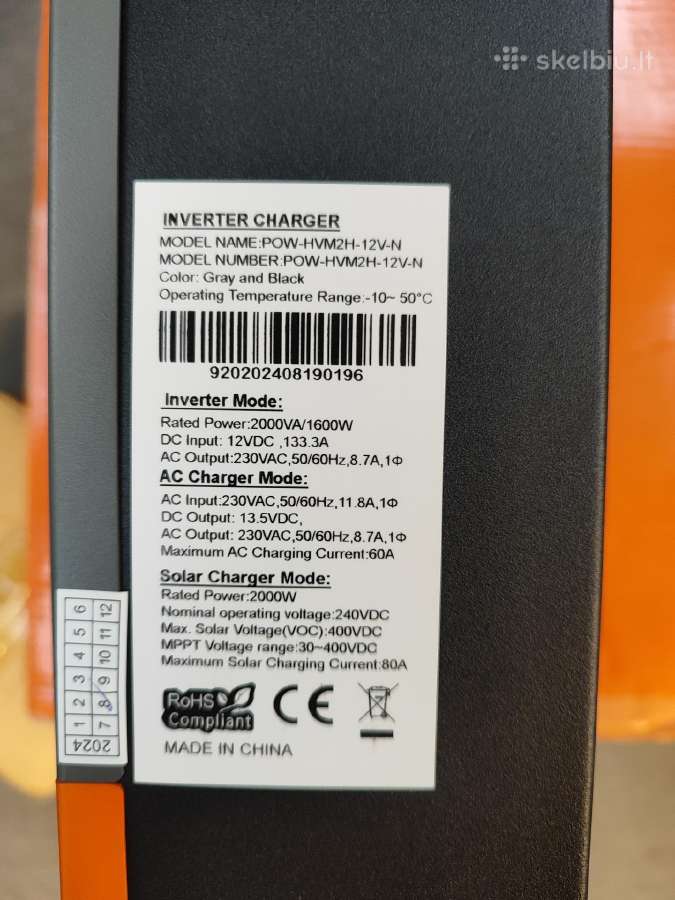 Powmr 12v inverteris 80a Mppt Off-grid - nuotraukos Nr. 3