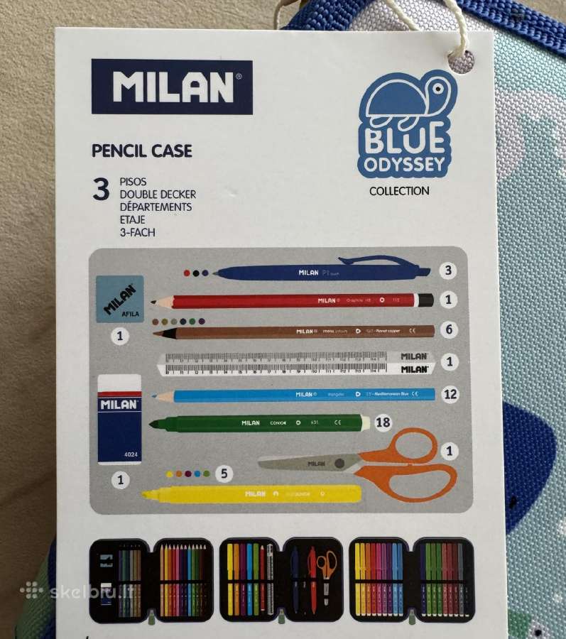 Milan 3 skyrių penalas su priemonių komplektu - nuotraukos Nr. 7