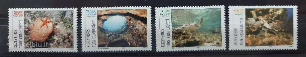 Kipras Turkijos 2002 jūros fauna, švarus, Michel 5