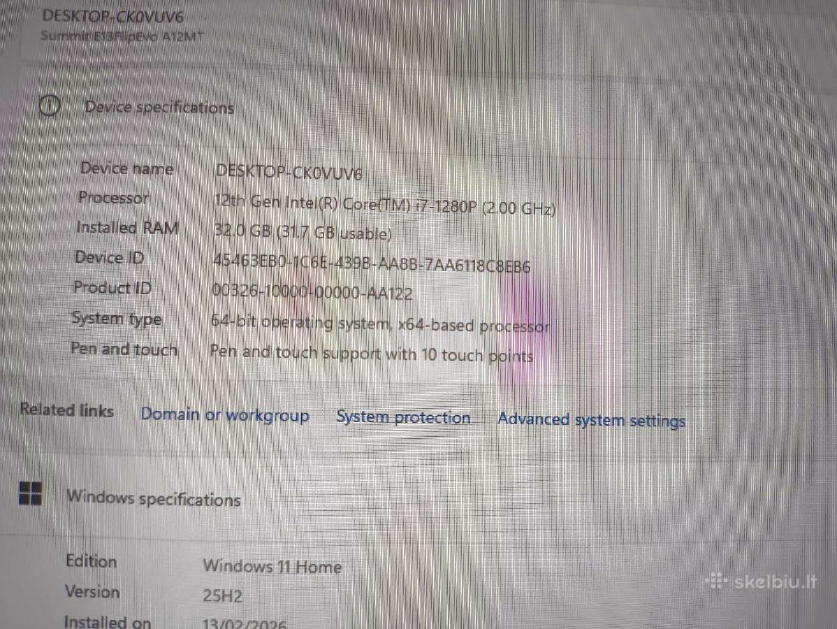 Msi Summit E13 Flip EVO i7-1280p 32gb Ddr5 1tb SSD - nuotraukos Nr. 6