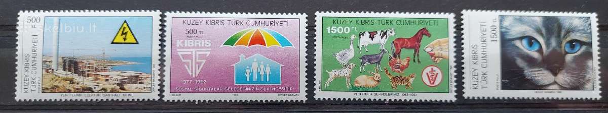 Kipras Turkijos 1992 kate ir kt, švarus, Michel 34