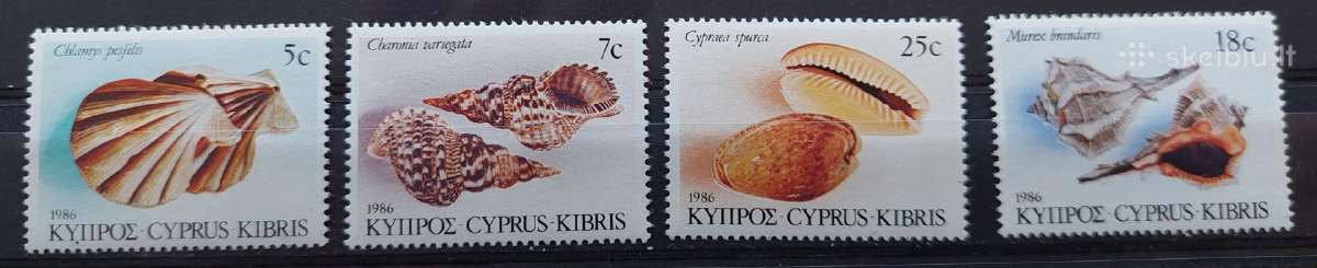 Kipras 1986 kriaukles, švarus, Michel 657-660