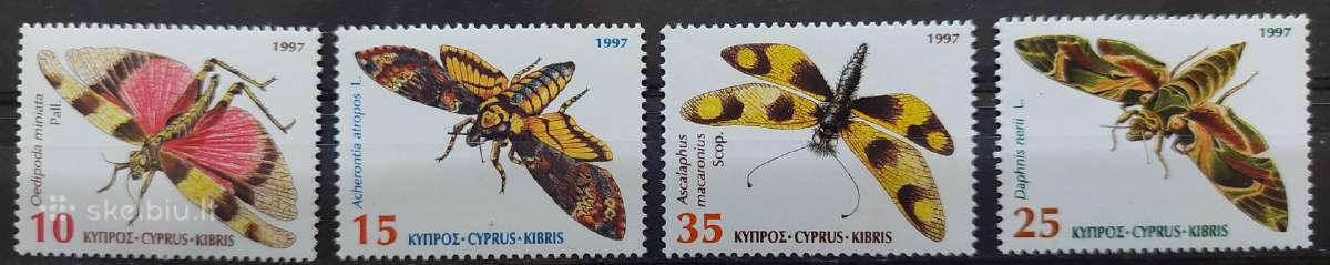 Kipras 1997 drugeliai, švarus, Michel 899-902