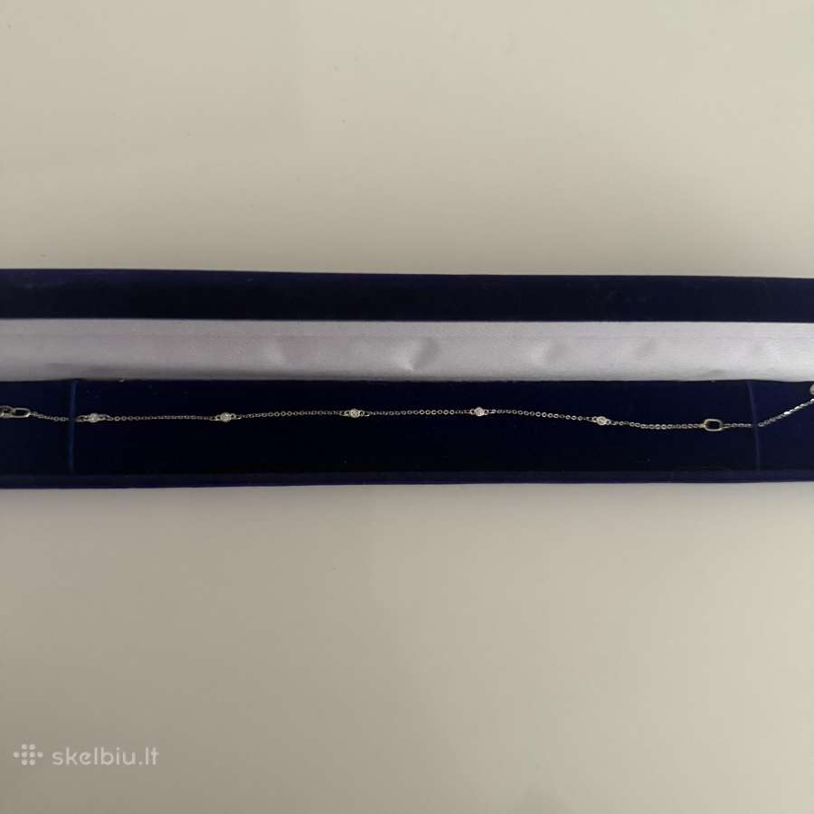 Balto aukso apyrankė su deimantais - nuotraukos Nr. 4