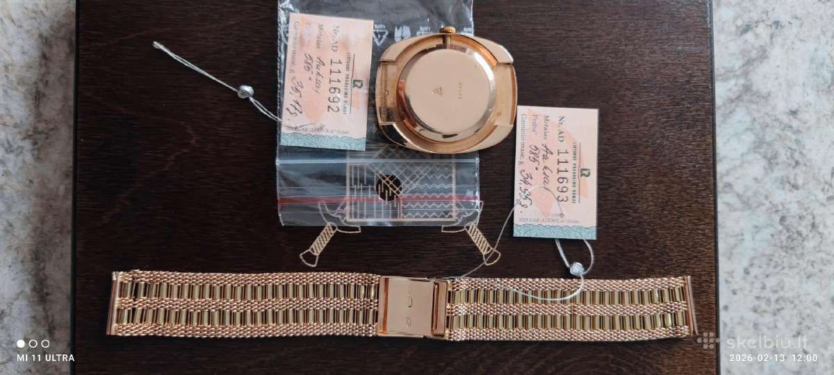 Auksinis laikrodis Raketa su apyrankė 585 praba - nuotraukos Nr. 2