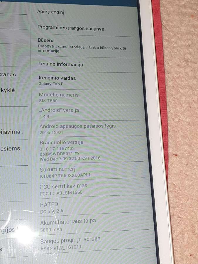 Samsung Galaxy Tab E (sm-t560) - nuotraukos Nr. 8