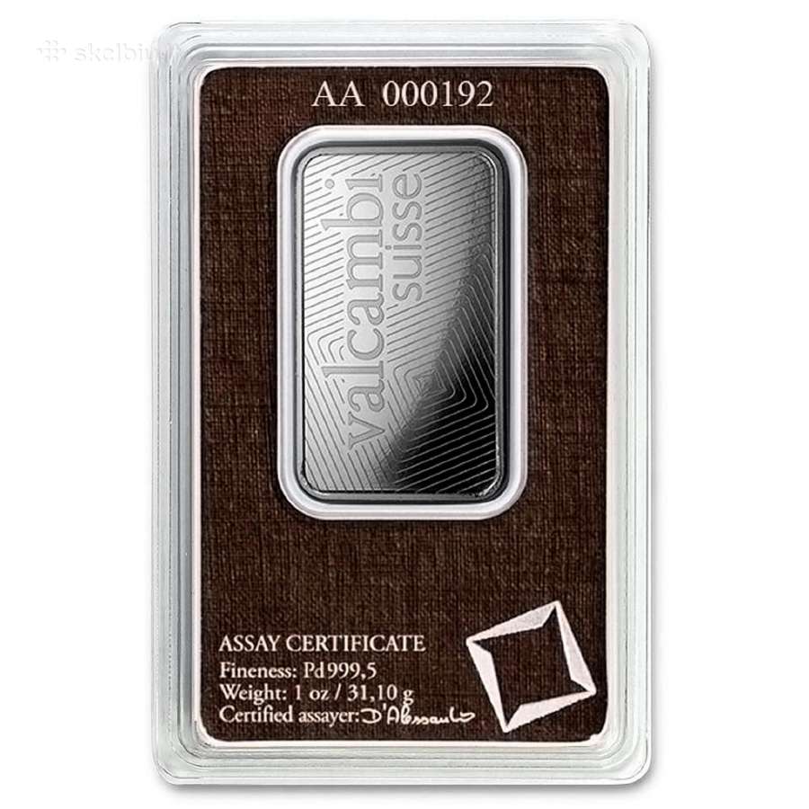 Paladzio valcambi luitelis 1oz - nuotraukos Nr. 2