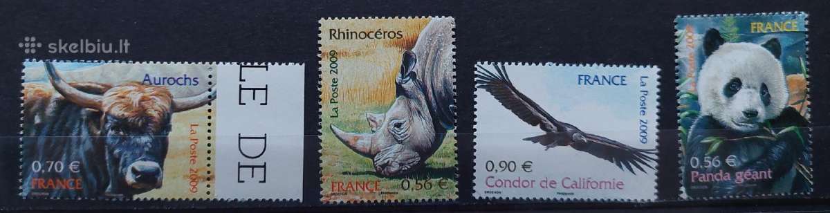 Prancūzija 2009 fauna, švarus, Michel 4705-4708