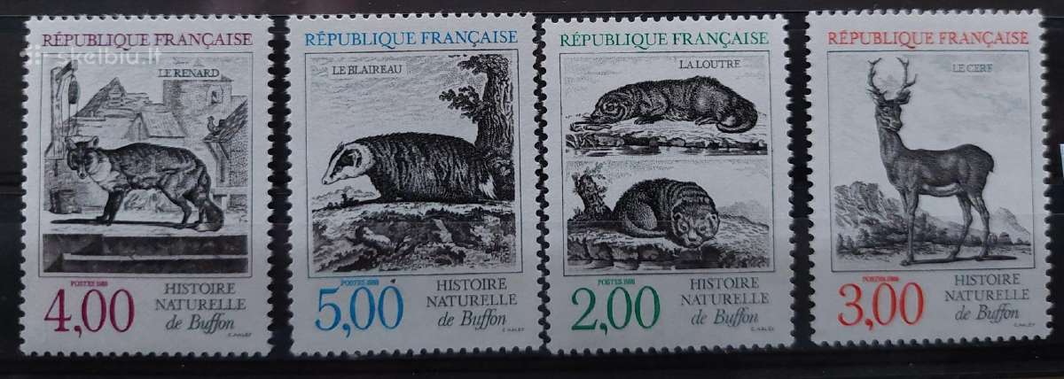 Prancūzija 1988 gyvūnai, švarus, Michel 2676-2679