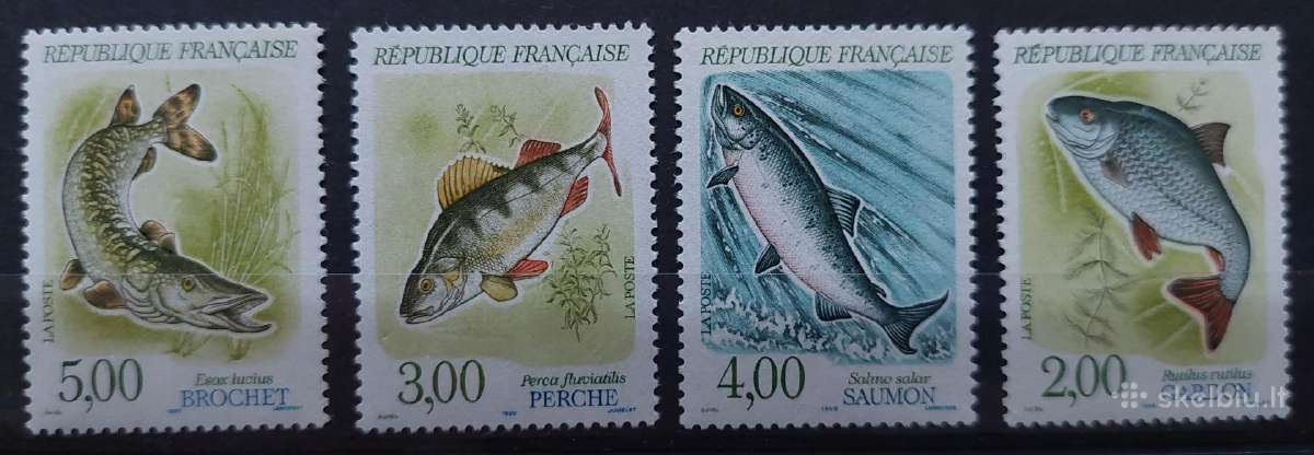 Prancūzija 1990 žuvis, švarus, Michel 2799-2802