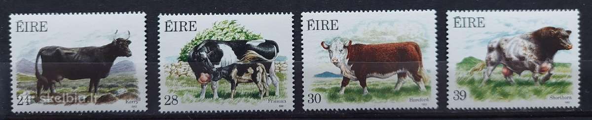 Airija 1987 karves, švarus, Michel 625-628