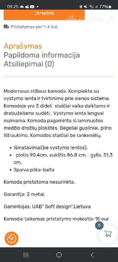 Lietuvių gamybos kūdikio komoda - nuotraukos Nr. 2
