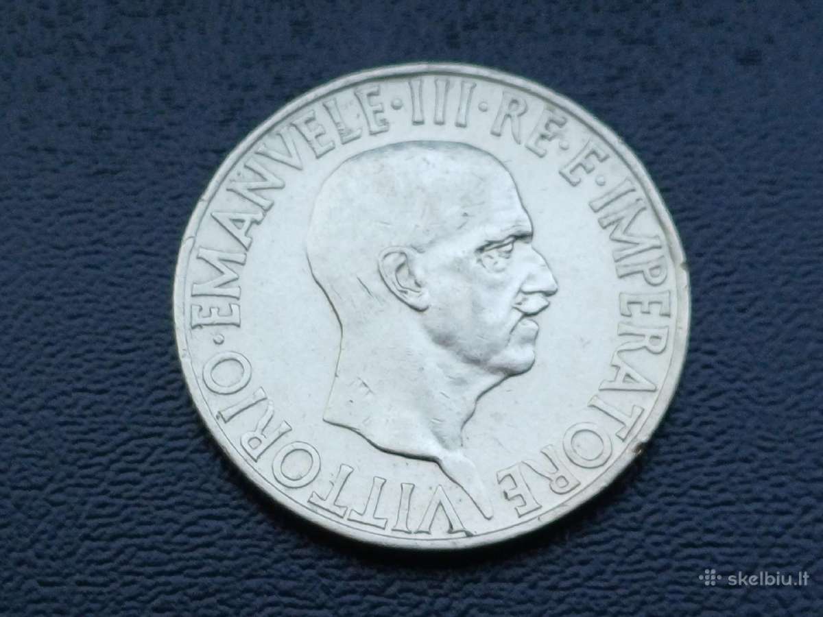 10 lirų 1936m. Italija sidabras - nuotraukos Nr. 2