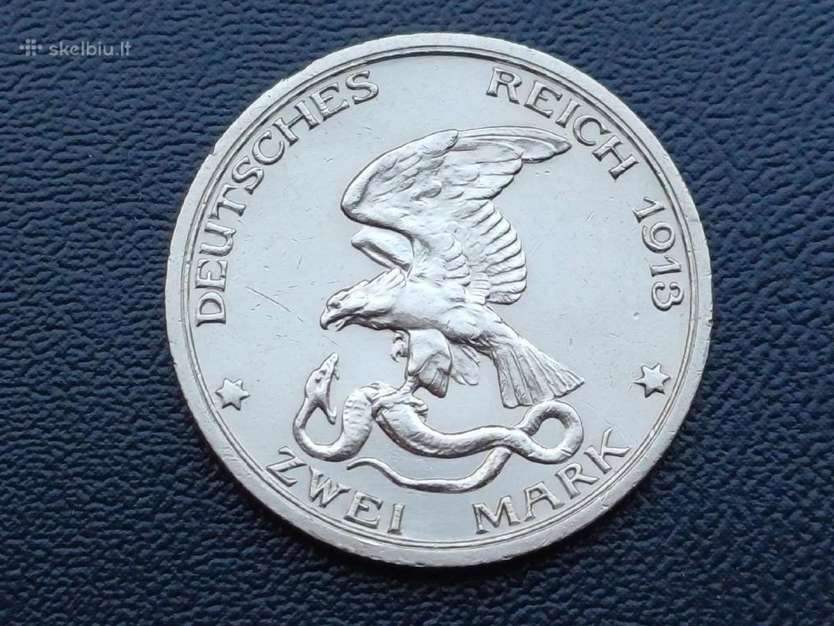 2 markes 1913m. Sidabras 900 - nuotraukos Nr. 2