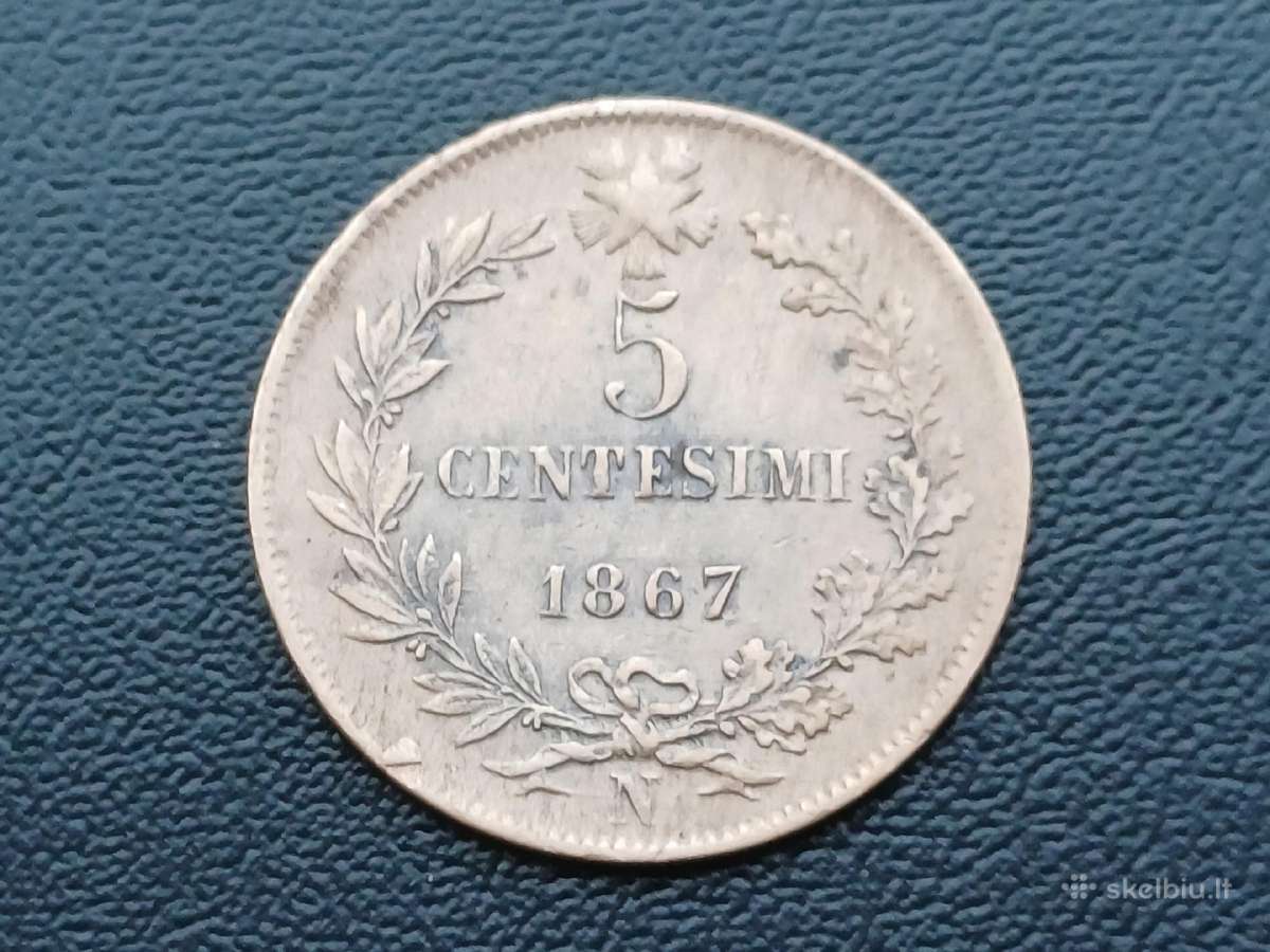 5 čentisimai 1867m. Italija