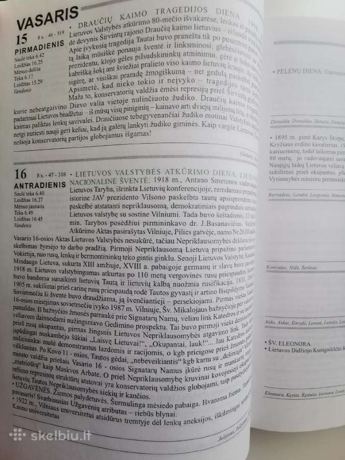 1999 m. Lietuvio kalendorius - nuotraukos Nr. 5