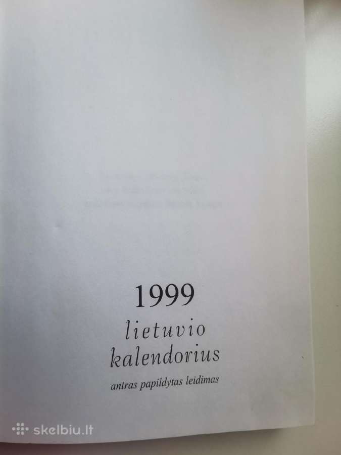 1999 m. Lietuvio kalendorius - nuotraukos Nr. 6