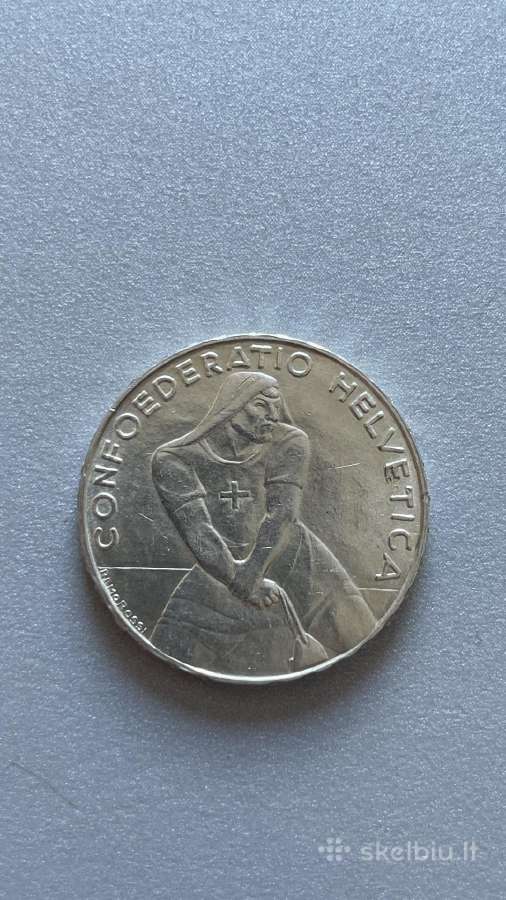 1939m. Šveicarijos 5 frankai