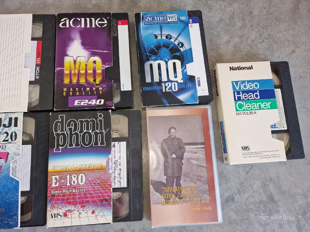 Vhs kasečių rinkinys su įrašais + galvučių valymo - nuotraukos Nr. 3