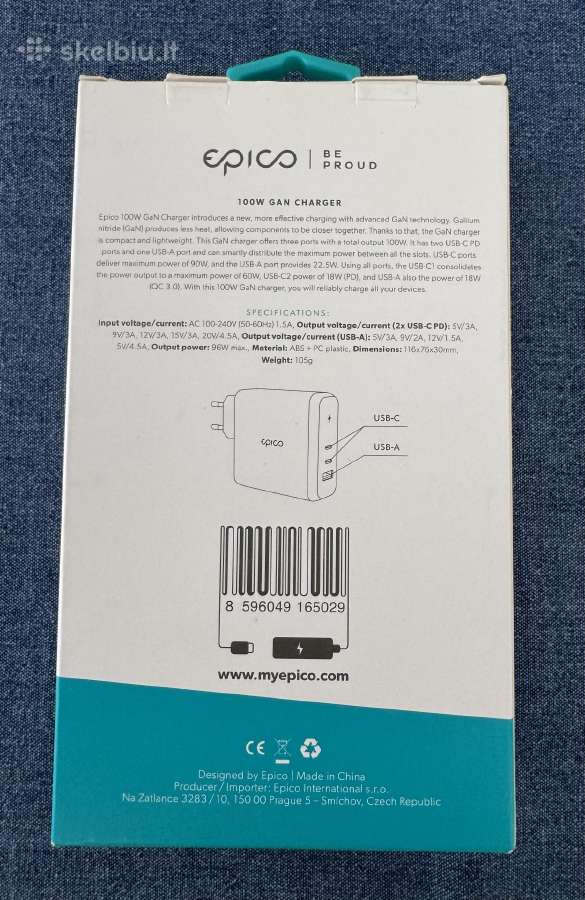 Įkroviklis Epico 100w Gan charger - nuotraukos Nr. 7