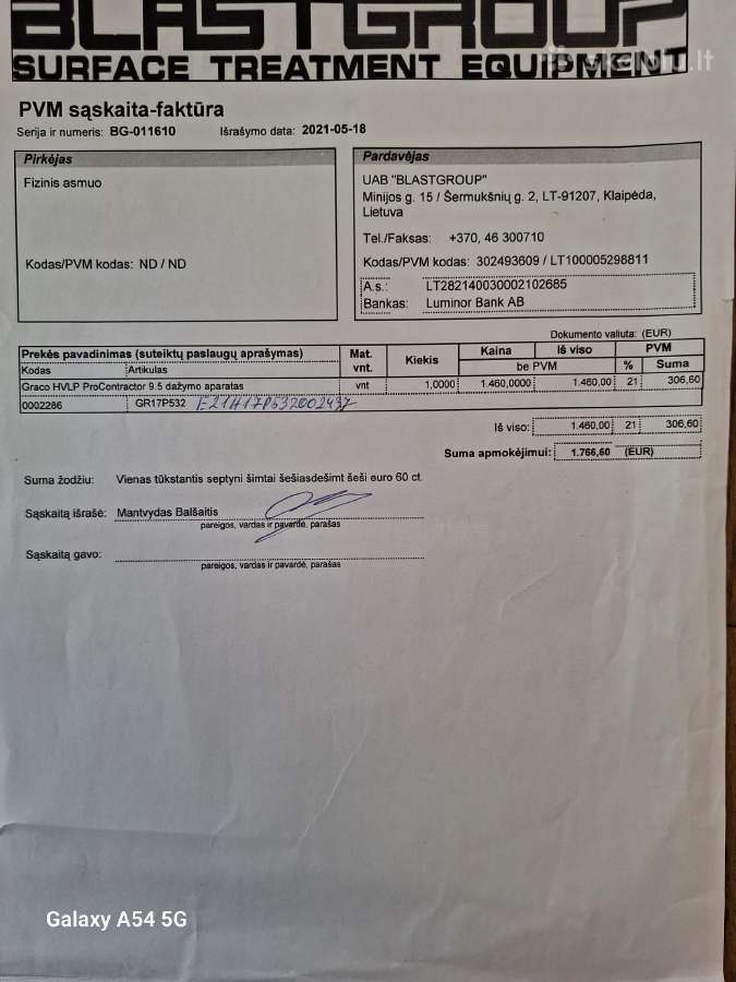 Graco Hvlp Procontractor 9.5 dažymo aparatas - nuotraukos Nr. 13