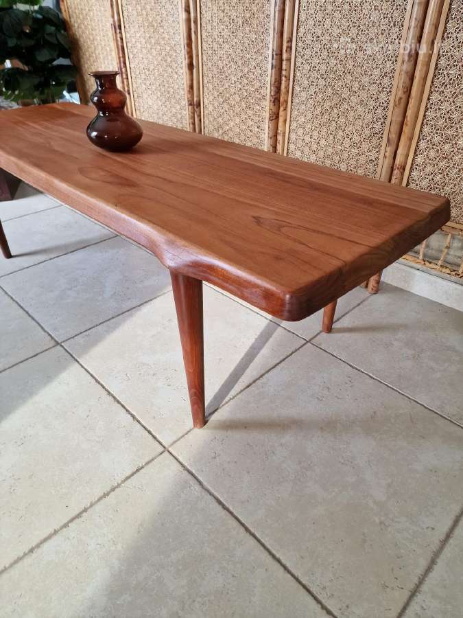 Vintažinis mid century tikmedžio kavos staliukas - nuotraukos Nr. 2