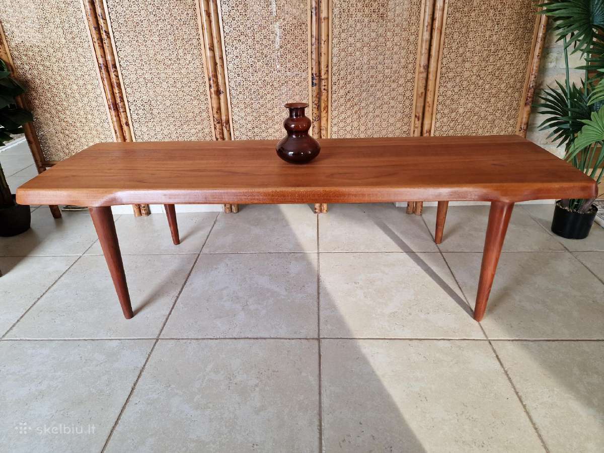 Vintažinis mid century tikmedžio kavos staliukas - nuotraukos Nr. 4
