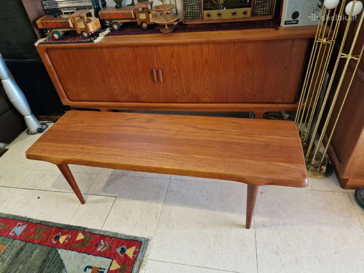 Vintažinis mid century tikmedžio kavos staliukas - nuotraukos Nr. 5