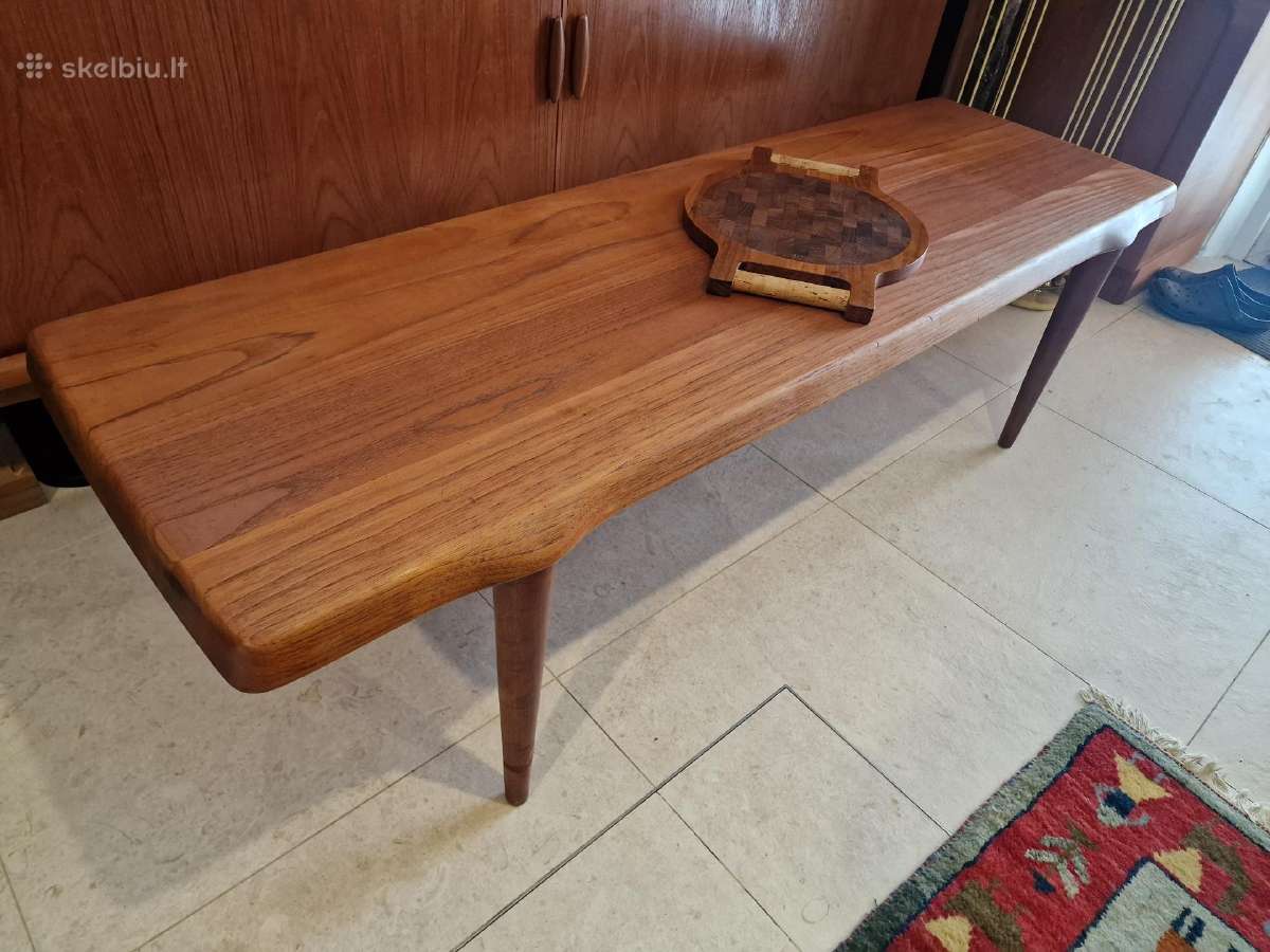 Vintažinis mid century tikmedžio kavos staliukas - nuotraukos Nr. 8