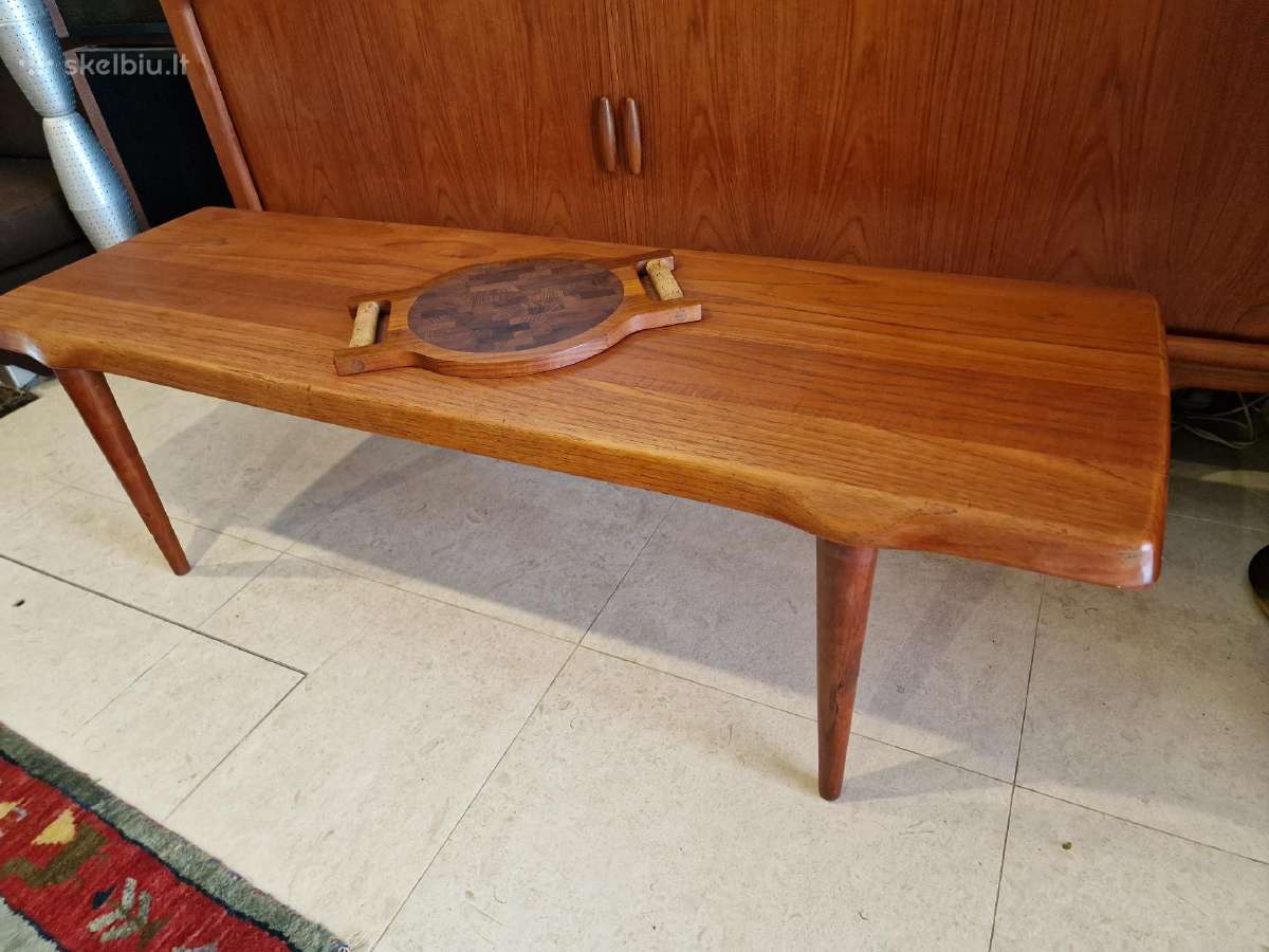 Vintažinis mid century tikmedžio kavos staliukas - nuotraukos Nr. 9