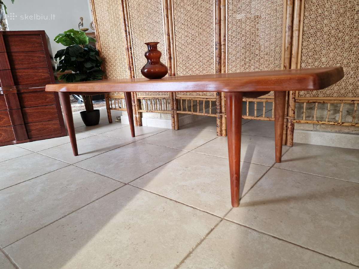 Vintažinis mid century tikmedžio kavos staliukas - nuotraukos Nr. 10