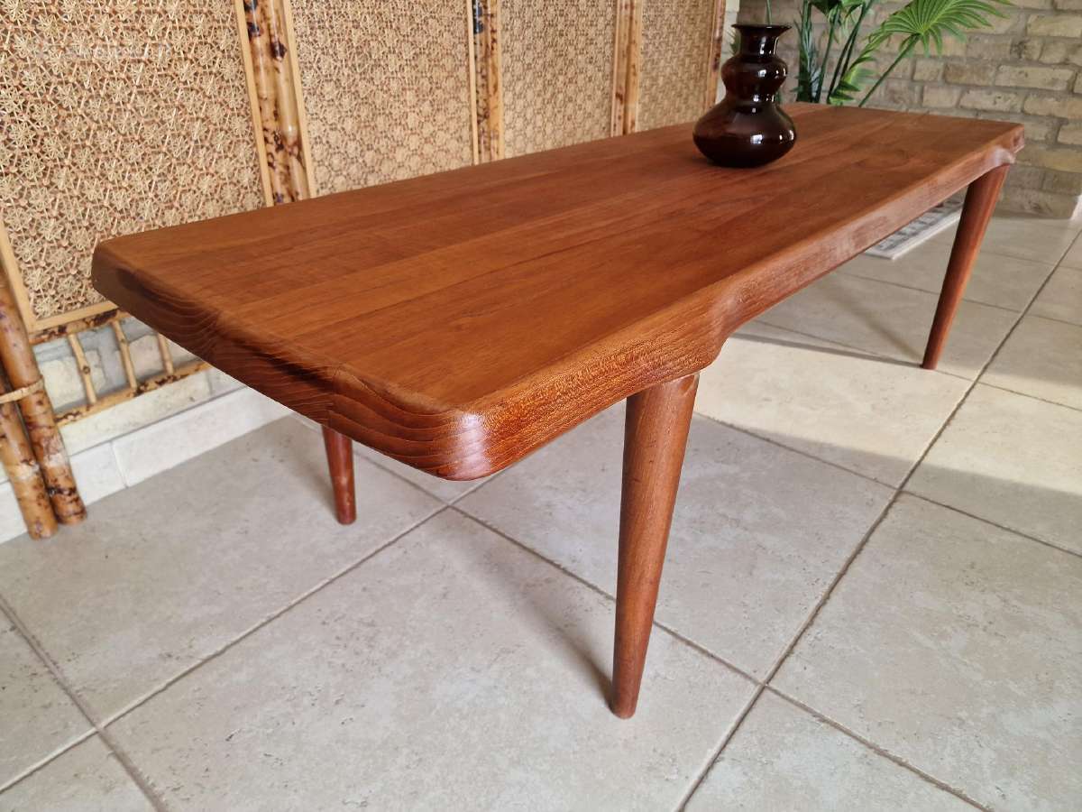 Vintažinis mid century tikmedžio kavos staliukas - nuotraukos Nr. 11