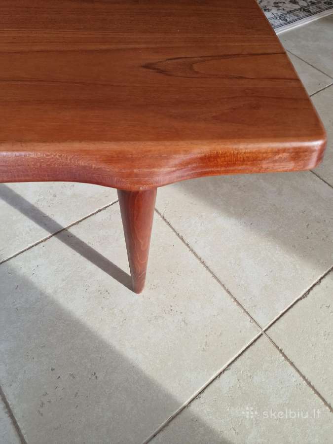 Vintažinis mid century tikmedžio kavos staliukas - nuotraukos Nr. 15
