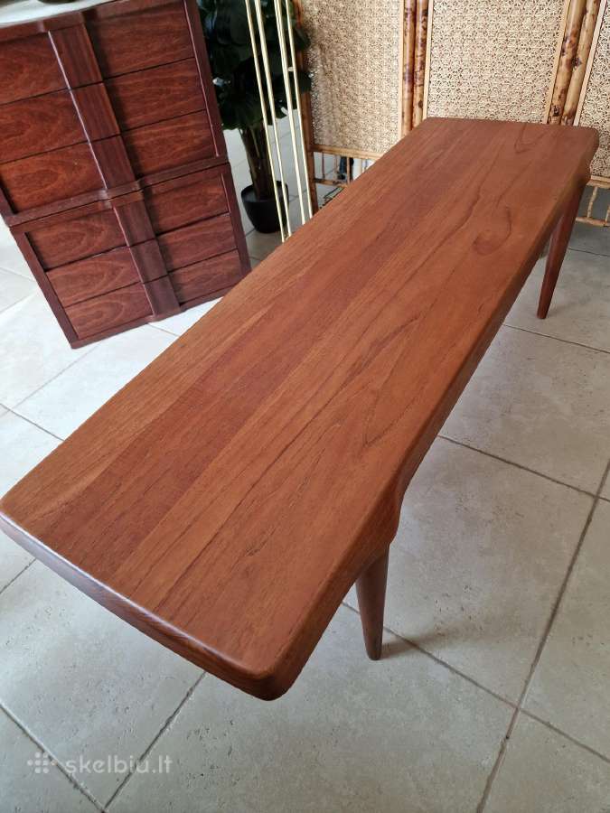 Vintažinis mid century tikmedžio kavos staliukas - nuotraukos Nr. 19