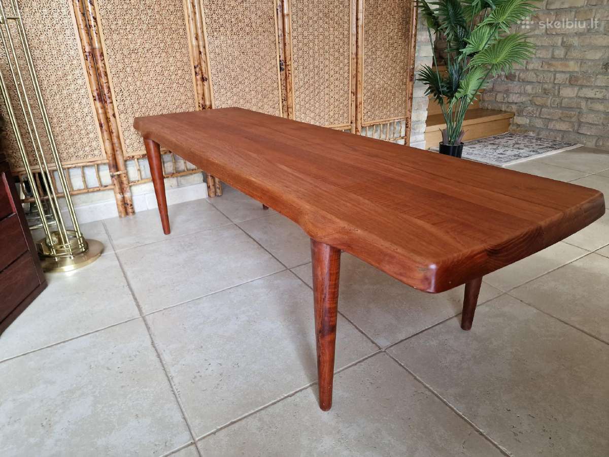 Vintažinis mid century tikmedžio kavos staliukas - nuotraukos Nr. 20