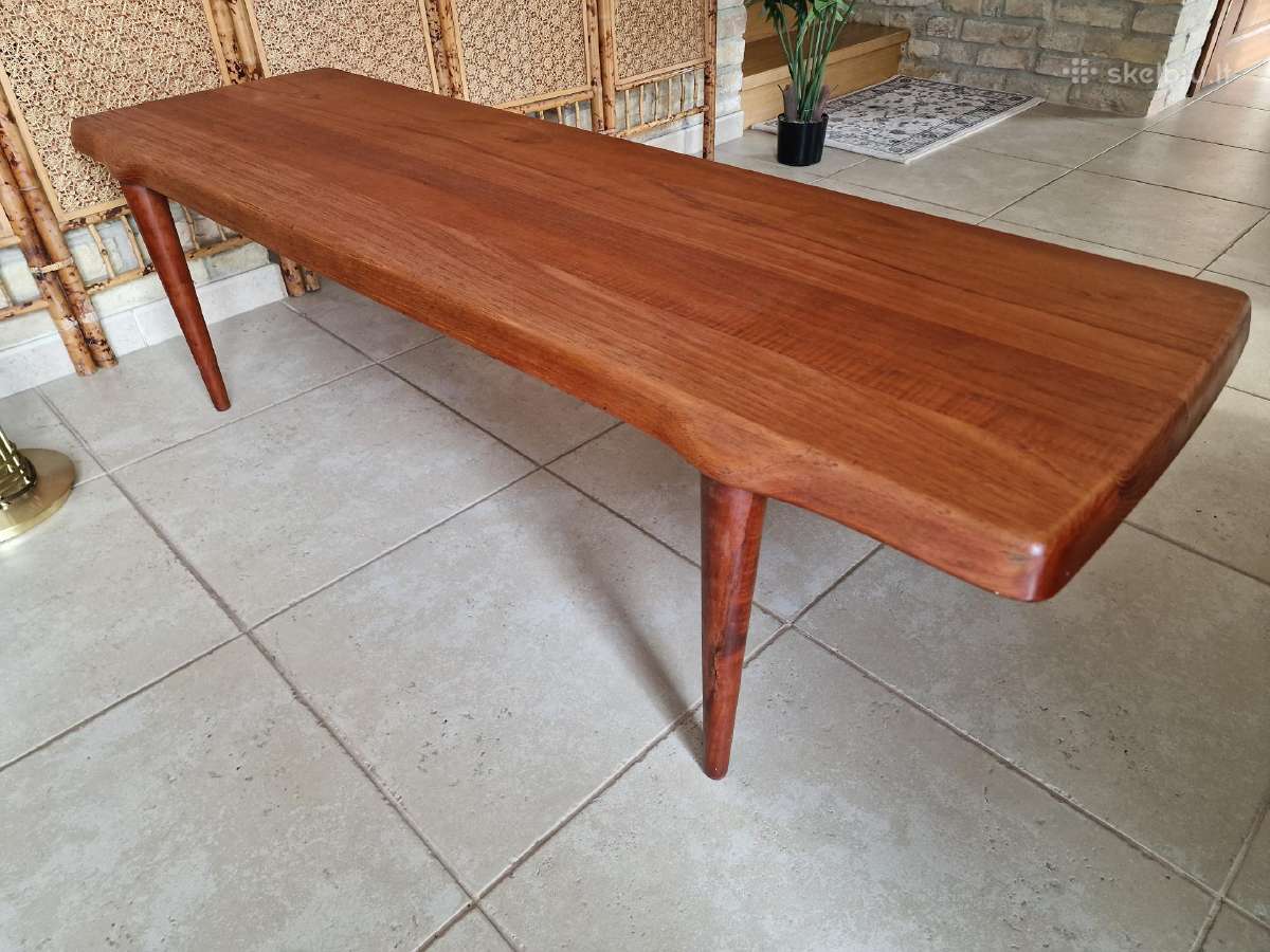 Vintažinis mid century tikmedžio kavos staliukas - nuotraukos Nr. 23