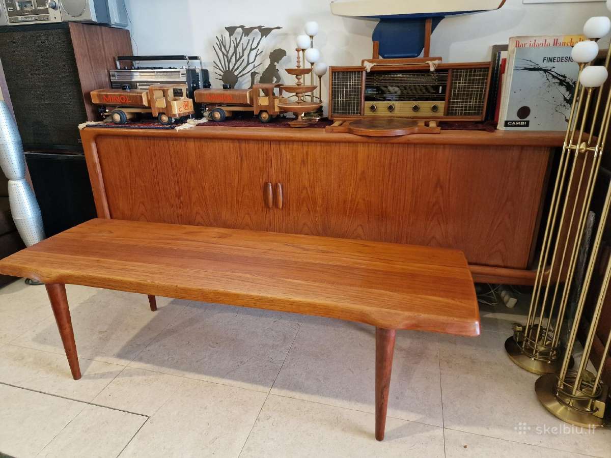 Vintažinis mid century tikmedžio kavos staliukas - nuotraukos Nr. 26