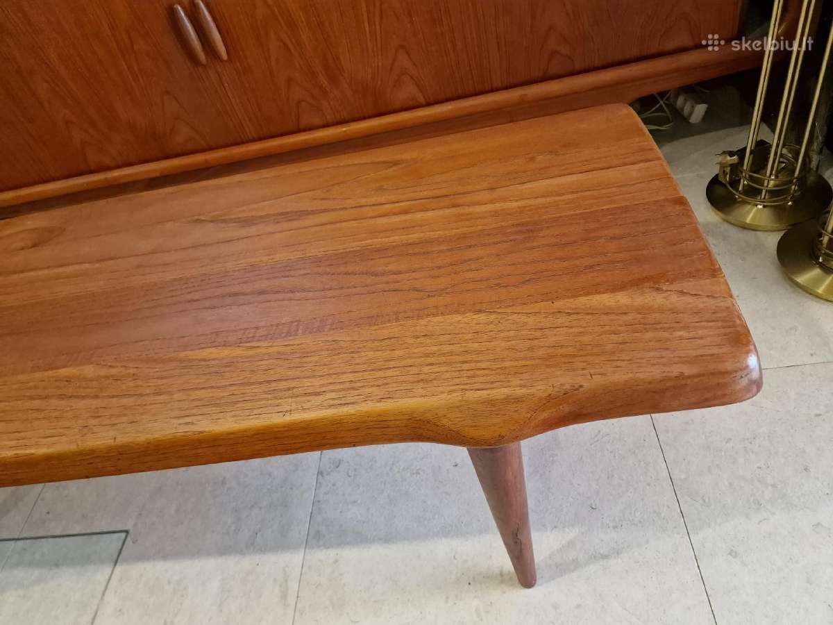 Vintažinis mid century tikmedžio kavos staliukas - nuotraukos Nr. 30