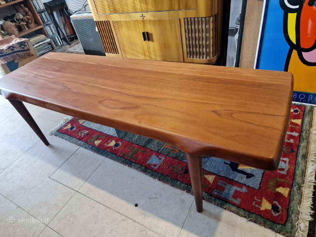 Vintažinis mid century tikmedžio kavos staliukas - nuotraukos Nr. 33