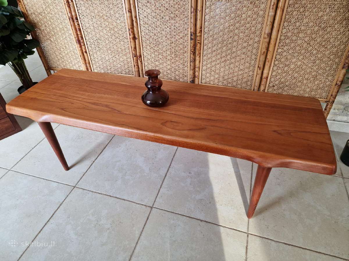Vintažinis mid century tikmedžio kavos staliukas - nuotraukos Nr. 34