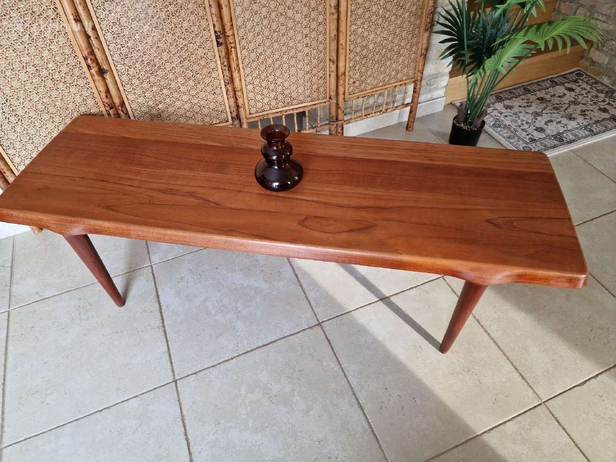 Vintažinis mid century tikmedžio kavos staliukas - nuotraukos Nr. 36