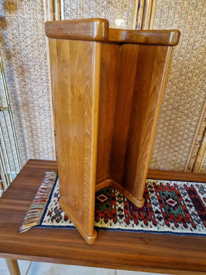 Vintažinė mid century tikmedžio masyvo lentyna - nuotraukos Nr. 16