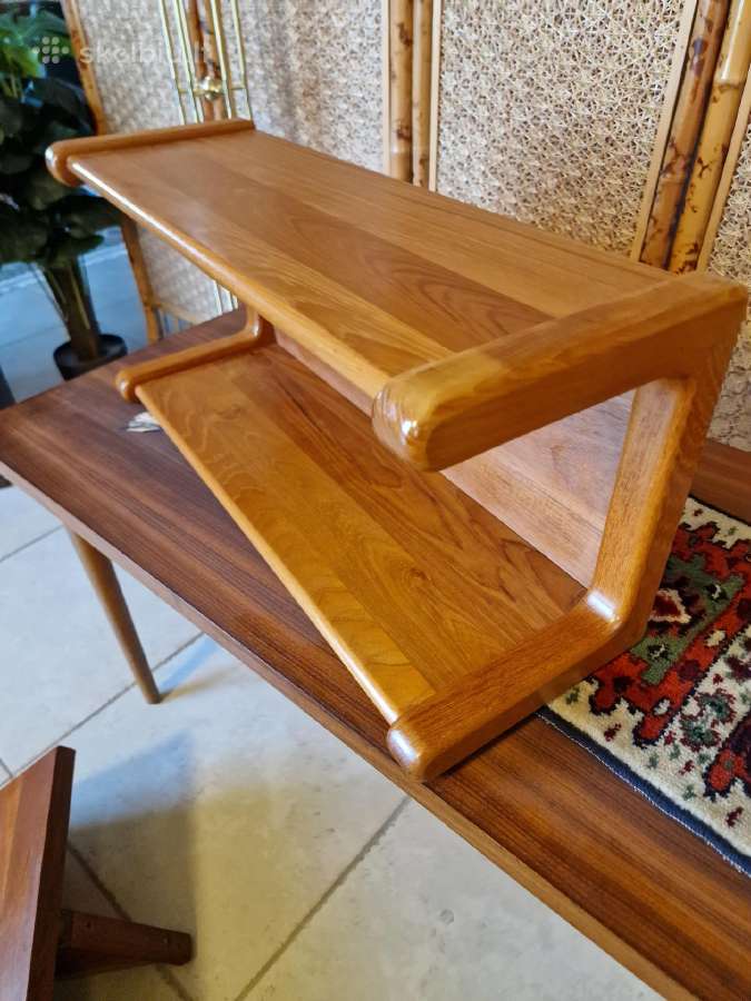 Vintažinė mid century tikmedžio masyvo lentyna - nuotraukos Nr. 19